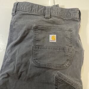 Carhartt 9” Rugby Canvas Dungaree Work Shorts Men’s 44 Gray Relaxed Fit